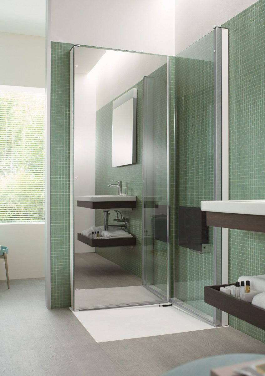 Duravit OpenSpace B  – mała łazienka – kabina prysznicowa kwadratowa/ kabina prysznicowa prostokątna/kabina składana – łazienka z prysznicem – lazienkarium.pl – opinie, aranżacje, inspiracje, sklep