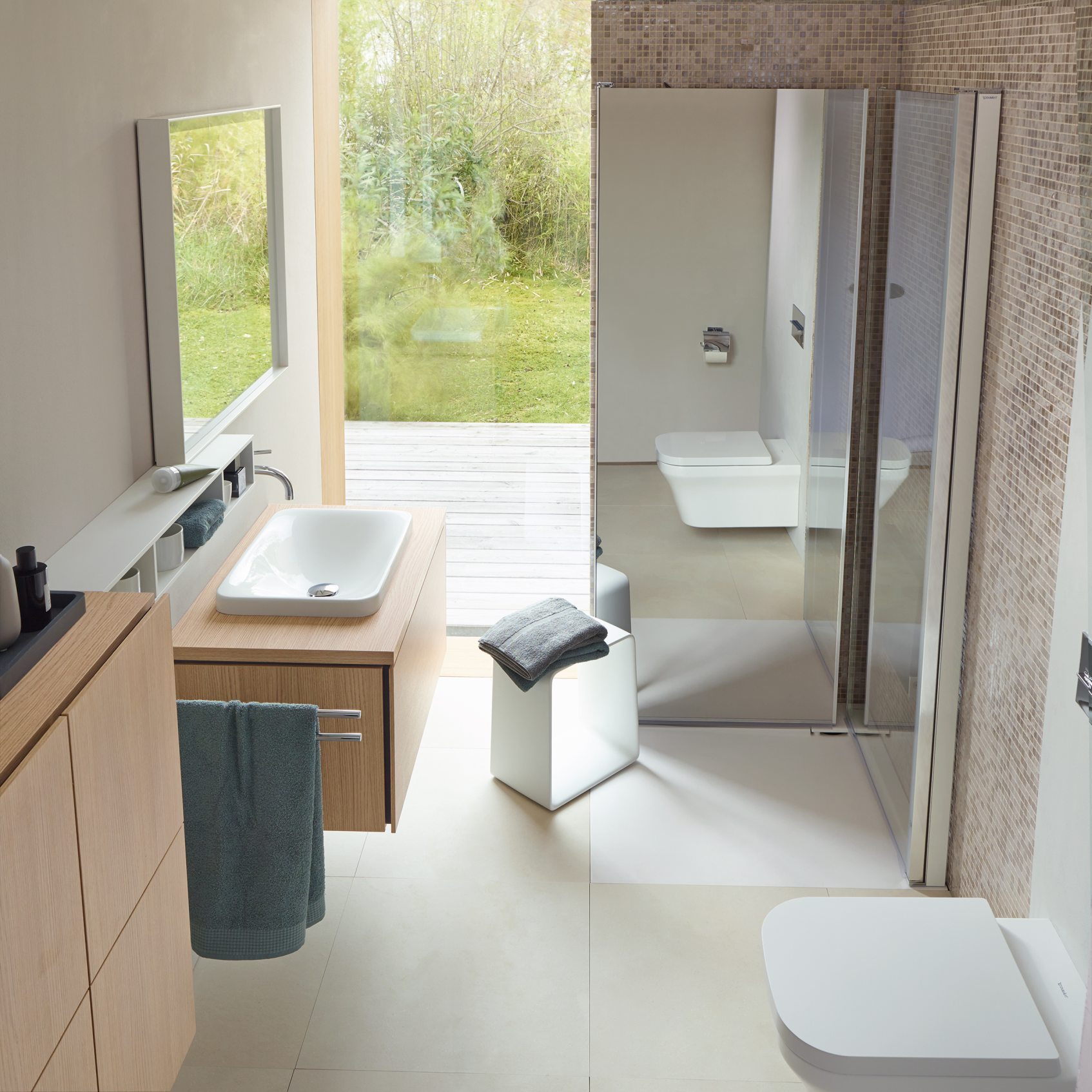 Duravit OpenSpace – mała łazienka – kabina prysznicowa kwadratowa/ kabina prysznicowa prostokątna/kabina składana – łazienka z prysznicem – lazienkarium.pl – opinie, aranżacje, inspiracje, sklep