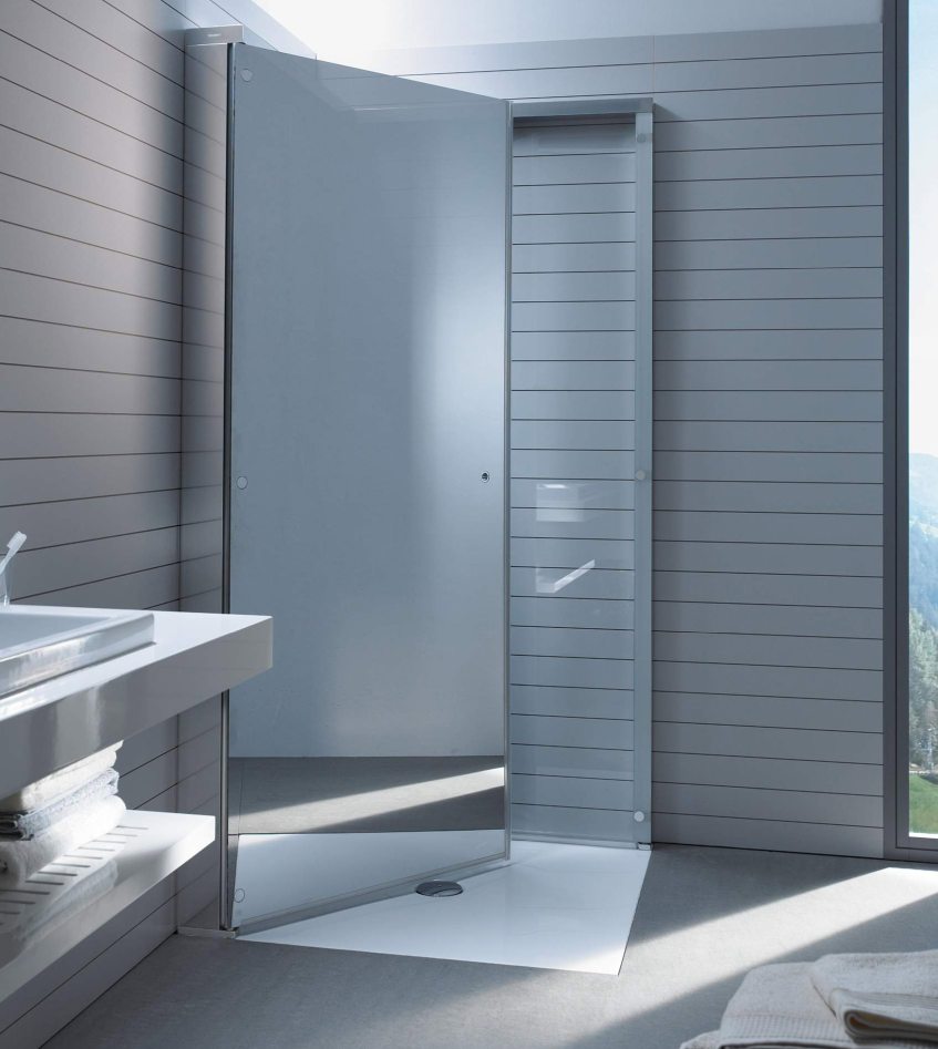 Duravit OpenSpace B – mała łazienka – kabina prysznicowa kwadratowa/ kabina prysznicowa prostokątna/kabina składana – łazienka z prysznicem – lazienkarium.pl – opinie, aranżacje, inspiracje, sklep